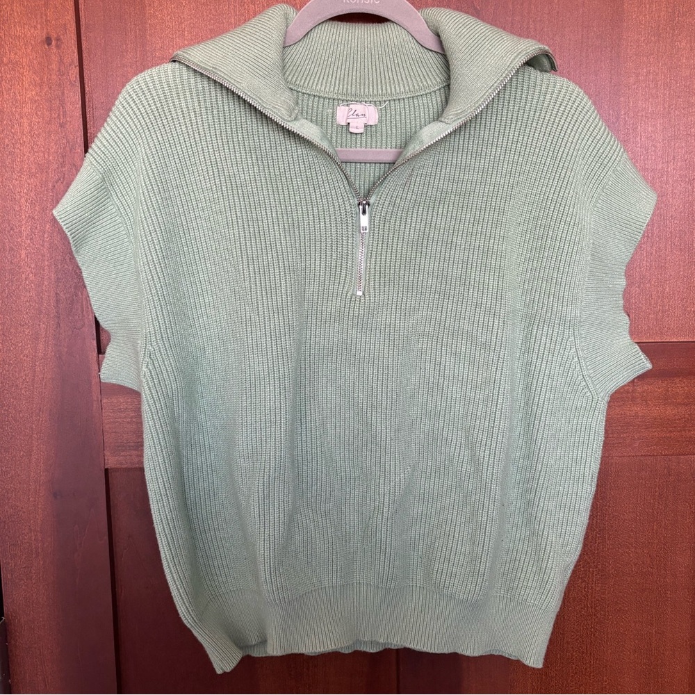 Large Elan Teal Short-Sleeve Sweater